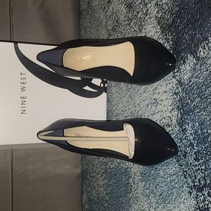 NEW Nine West Garisono Navy Leather Heels - 9 / 9M